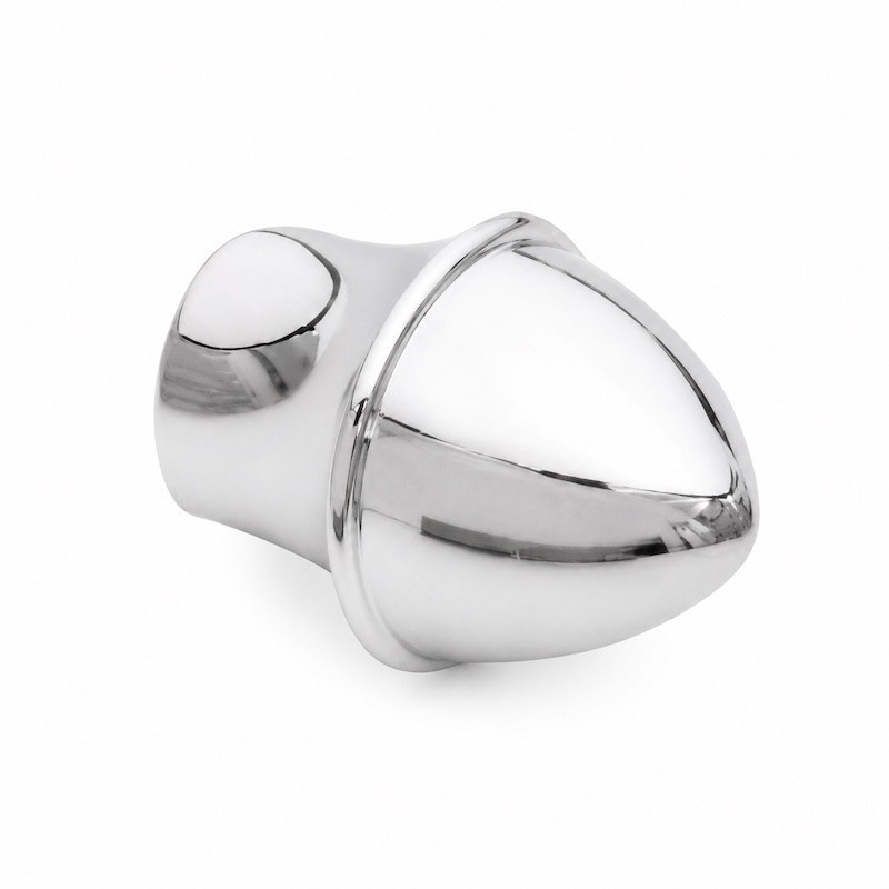 eind knop caferod gordijnroede 13 mm kleur zilver per stuk