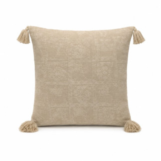 Natural cushion cover with tassels 40 x 40 cm