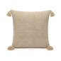 Kussenhoes naturel met kwastjes 40 x 40 cm