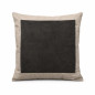 Brown cushion cover with linen border