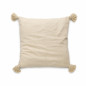 Cream check cushion cover with tassels Cream check cushion cover with tassels