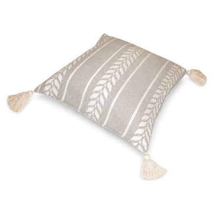 Housse de coussin beige motif blé 40 x 40 cm