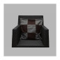 Wollen kussenhoes blokdesign bruin-grijs 50 x 50 cm