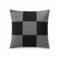 Wool cushion cover block pattern black-grey 50 x 50 cm
