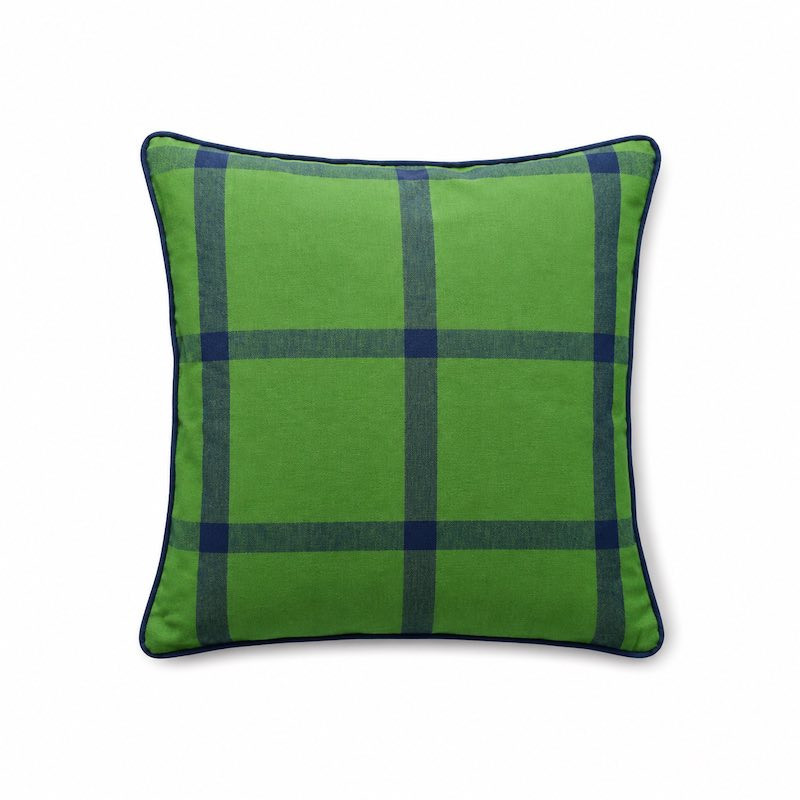 Kussenovertrek blokdesign groen-blauw 40 x 40 cm