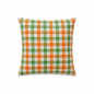 Checked cushion in beige, orange and green 35 x 35 cm Checked cushion in beige, orange and green 35 x 35 cm