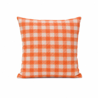 Kussen ruiten oranje 35 x 35 cm