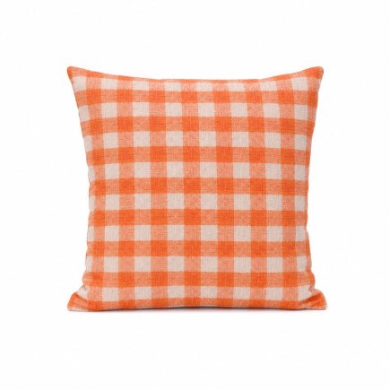 Kussen ruiten oranje 35 x 35 cm