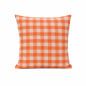Coussin à carreaux orange 35 x 35 cm
