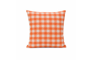 Kussen ruiten oranje 35 x 35 cm
