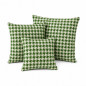 Set de 3 coussins blanc-vert à petits carreaux