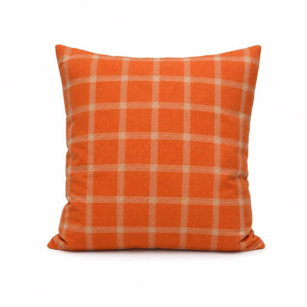 Housse de coussin à carreaux orange 40 x 40 cm