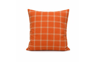 Kussenovertrek ruitmotief oranje 40 x 40 cm