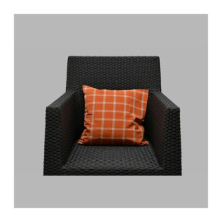 Housse de coussin à carreaux orange 40 x 40 cm