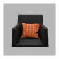 Orange checked cushion cover 40 x 40 cm