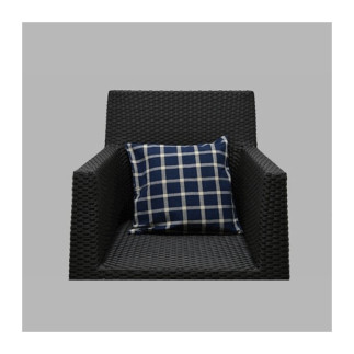 Housse de coussin décoratif conception de bloc couleur bleue