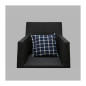 Kussenovertrek ruitmotief blauw 40 x 40 cm