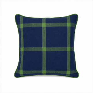 Housse de coussin motif blocs bleu-vert 40 x 40 cm