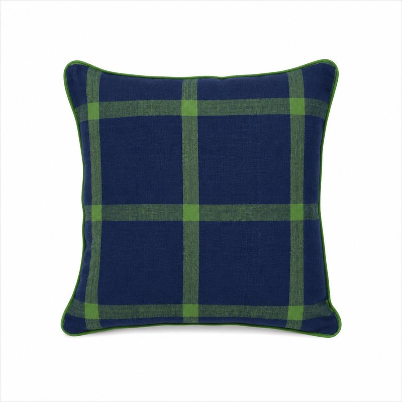 Kussenovertrek blokdesign blauw-groen 40 x 40 cm