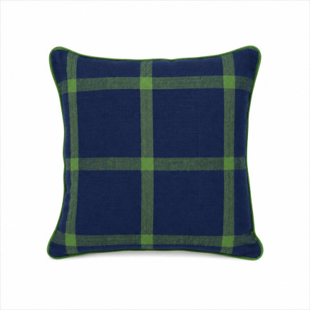 Blue-green block design cushion cover 40 x 40 cm