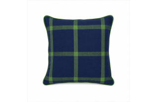 Housse de coussin motif blocs bleu-vert 40 x 40 cm