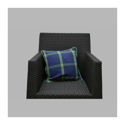 Housse de coussin motif blocs bleu-vert 40 x 40 cm