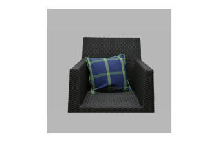 Kussenovertrek blokdesign blauw-groen 40 x 40 cm