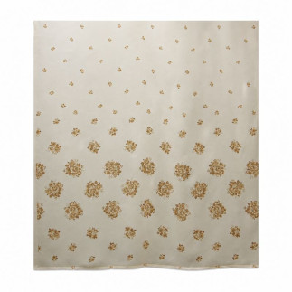 Voile ecru met bloemen