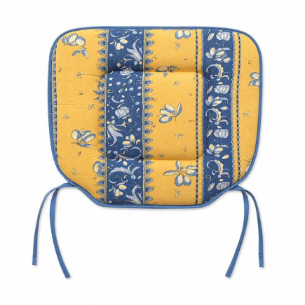 Stoelkussen Olijf Citroen Design – Geel en Blauw