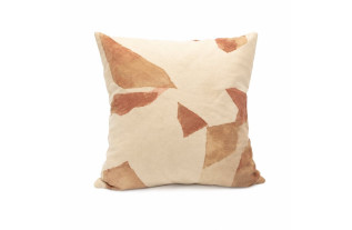 Modern Decorative Cushion 30 × 35 cm – Beige with Terracotta Abstract Design