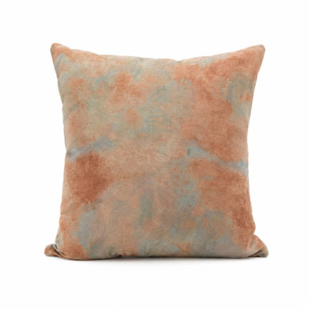 Kussen cognac en turquoise – Warme aardetinten met een subtiel kleuraccent