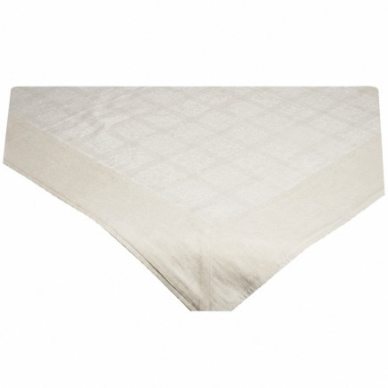 Surnappe en coton avec motif géométrique et bordure unie – 90 × 90 cm