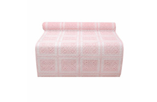 Plastic tafelloper wit-roze – breedte 40 cm