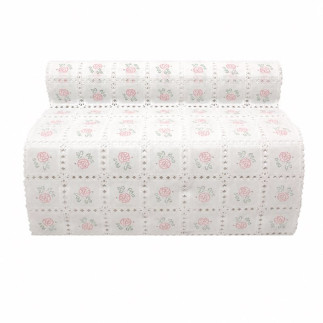 Plastic table runner with small rose design – width 40 cm