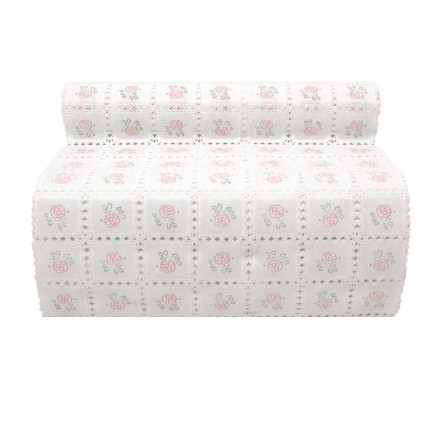 Plastic table runner with small rose design – width 40 cm
