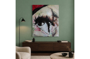 Atmospheric impression of Eye Spy by Carol Thomas in a interior with Venetian Green and Cornwall Black