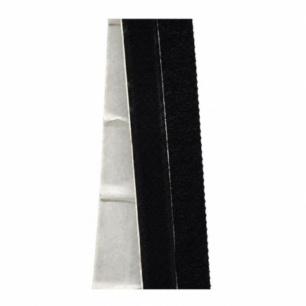 Black self-adhesive hook-and-loop tape set measuring 20 mm wide