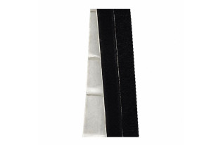 Black self-adhesive hook-and-loop tape set measuring 20 mm wide