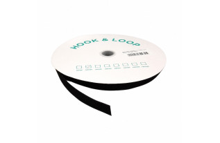 Roll of black sew-on loop tape measuring 20 mm wide and 25 metres long