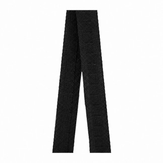 Black curtain heading tape measuring 25 mm wide for use with curtain hooks