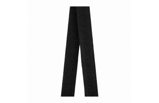 Black curtain heading tape measuring 25 mm wide for use with curtain hooks