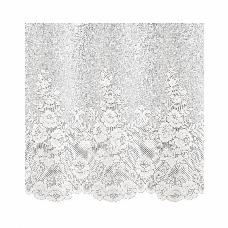 White jacquard net curtain with floral border – 260 cm high White jacquard net curtain with floral border – 260 cm high