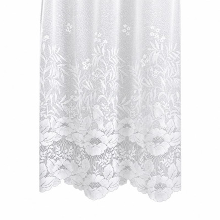 Vitrage Jacquard met bloemen en vogel coupon 3 meter