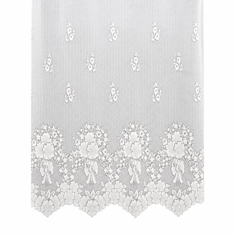 White jacquard net curtain with bow motif – 145 cm high White jacquard net curtain with bow motif – 145 cm high