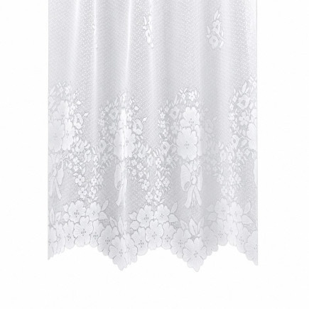 Jacquard vitrage met strikmotief wit – hoogte 145 cm