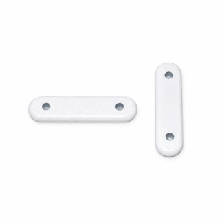 Two white 13 g curtain weights for sheers and lightweight curtains