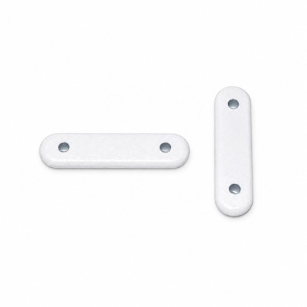 Two white 13 g curtain weights for sheers and lightweight curtains