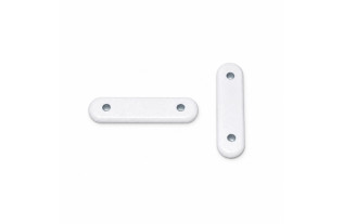 Two white 13 g curtain weights for sheers and lightweight curtains