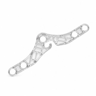 Transparent Wave curtain end hook for finishing the first and last fold of a Wave curtain
