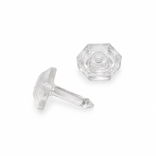 Crystal-clear fixing clips for attaching weight rods to curtains and sheers